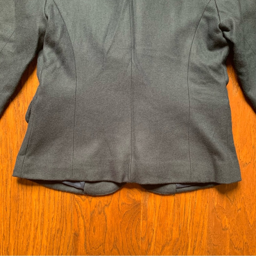 Vintage Necessary Objects Navy Wool Blend Blazer 3/4 Sleeve Puff Shoulder XS - Picture 7 of 9
